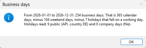B. The API only, Germany: 254 business days