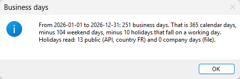 B. The API with the subdivision FR-GE-MO: 251 business days